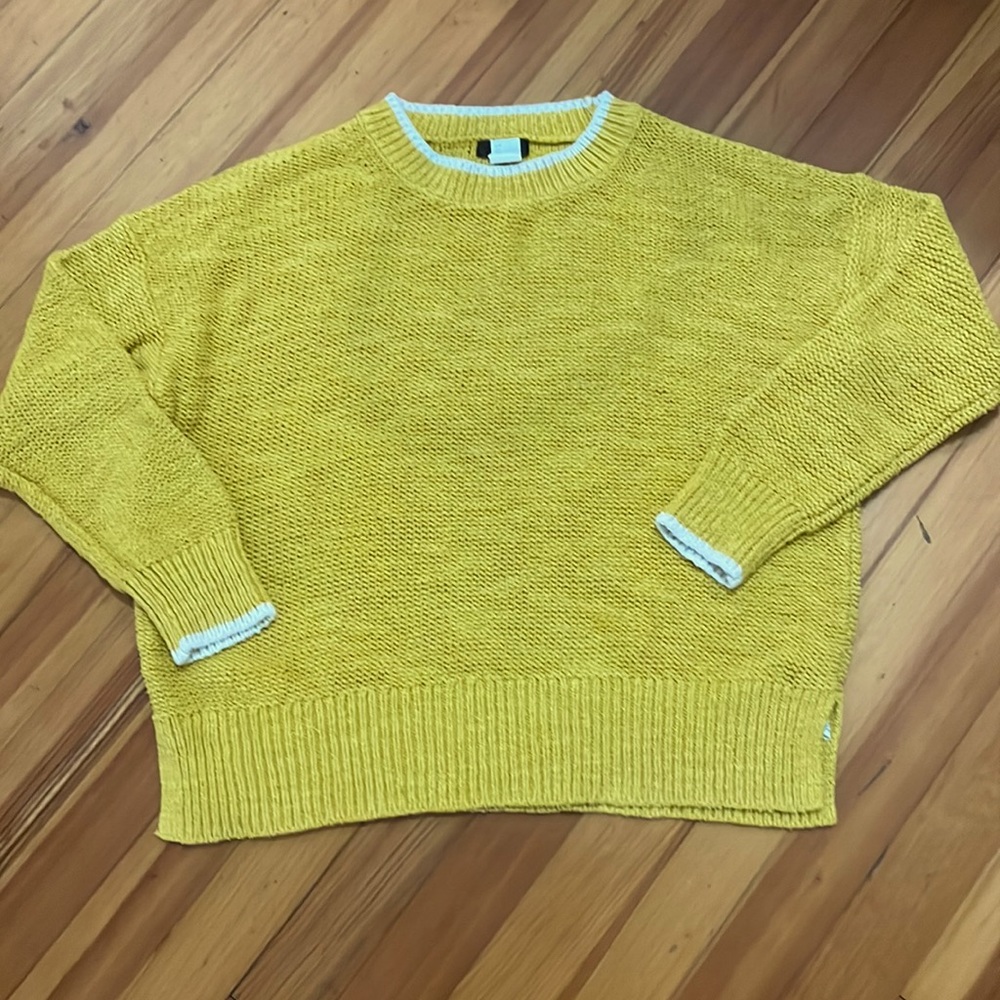 J Crew Gold Sweater trimmed in unity in Ivory
